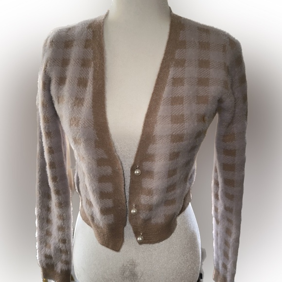 Haute Monde Sweaters - Haute Monde Checkered Cardigan